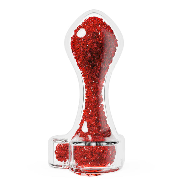 Oh My Gem Lustre Glass Anal Plug With Ruby Heart-Shaped Base