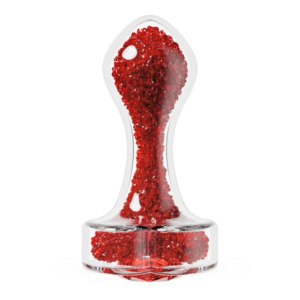 Oh My Gem Lustre Glass Anal Plug With Ruby Heart-Shaped Base