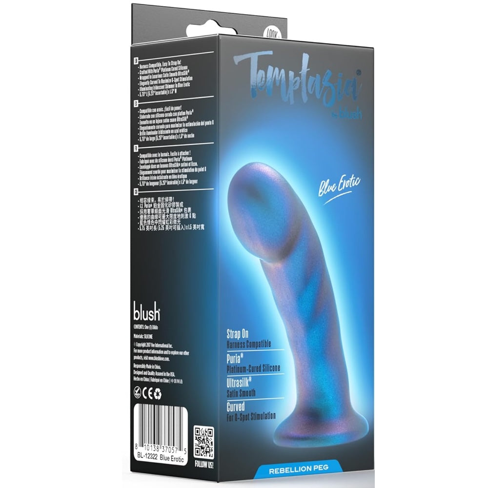 Temptasia Rebellion 5.75" Pegging Dildo - Blue Erotic