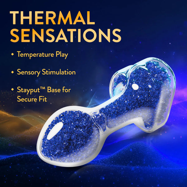 Oh My Gem Prestige Glass Anal Plug With Sapphire Heart-Shaped Base