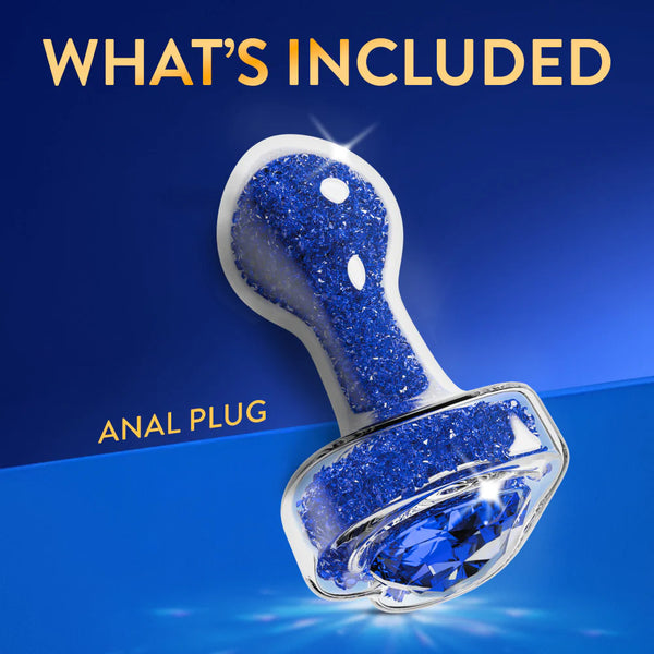 Oh My Gem Prestige Glass Anal Plug With Sapphire Heart-Shaped Base