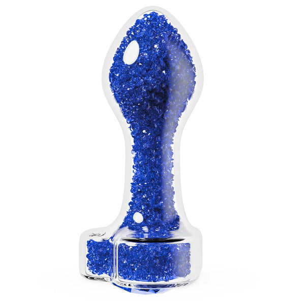 Oh My Gem Prestige Glass Anal Plug With Sapphire Heart-Shaped Base