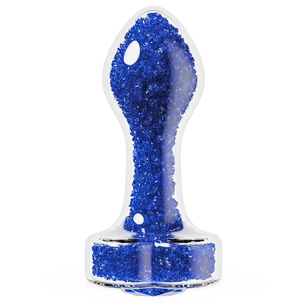 Oh My Gem Prestige Glass Anal Plug With Sapphire Heart-Shaped Base
