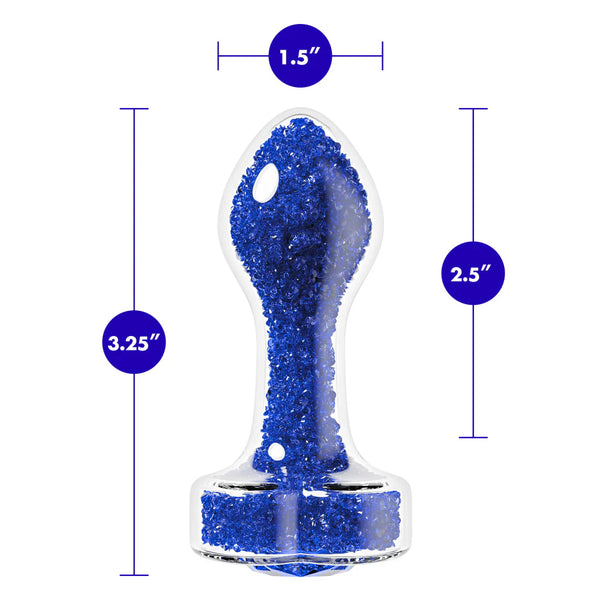 Oh My Gem Prestige Glass Anal Plug With Sapphire Heart-Shaped Base