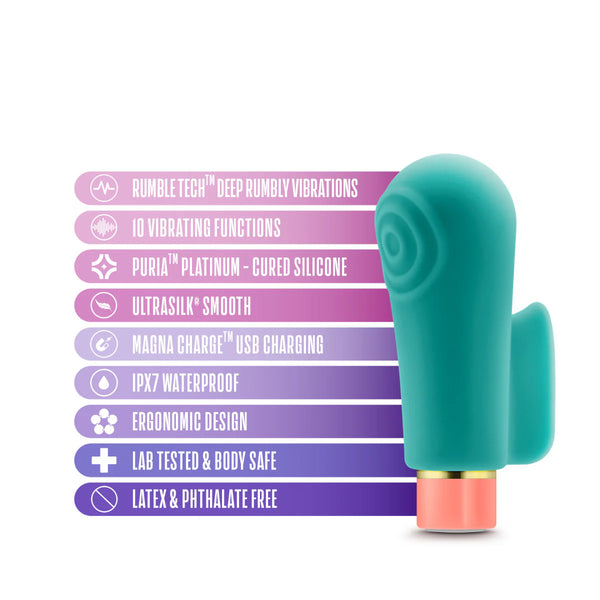 Aria Sensual AF Rumble Tech™ Finger Fin Rechargeable Silicone Vibrator