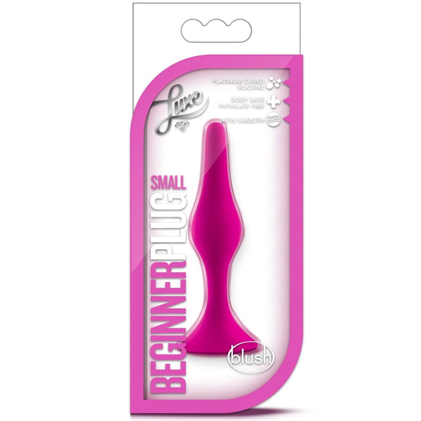 Luxe Beginner Small Platinum-Cured Silicone Anal Plug - Pink