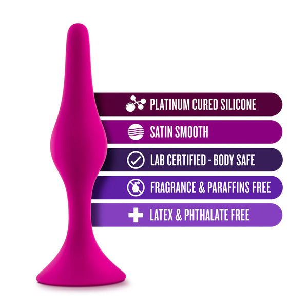 Luxe Beginner Small Platinum-Cured Silicone Anal Plug - Pink