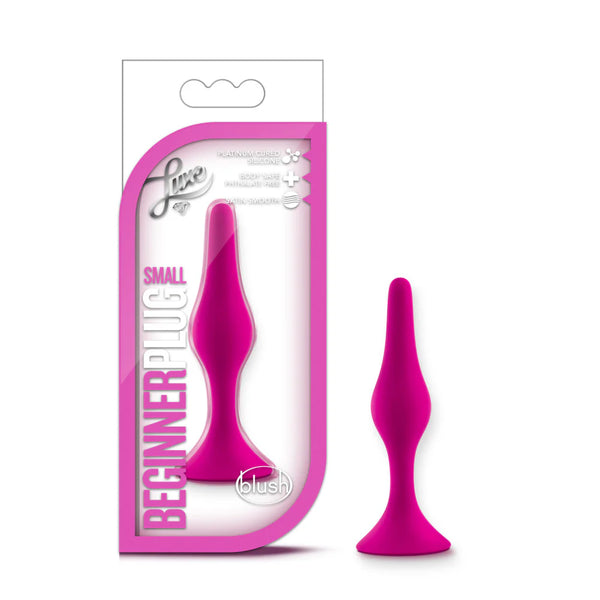 Luxe Beginner Small Platinum-Cured Silicone Anal Plug - Pink