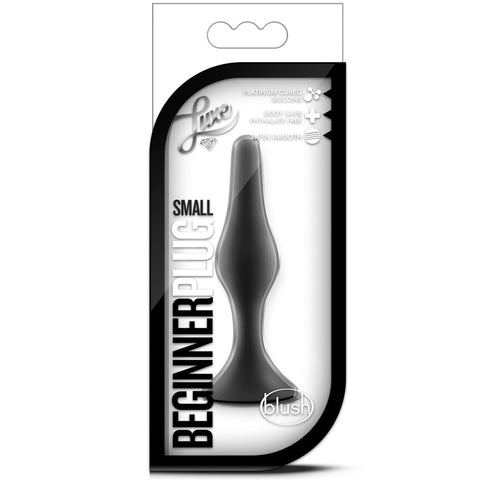 Luxe Beginner Small Platinum-Cured Silicone Anal Plug - Black