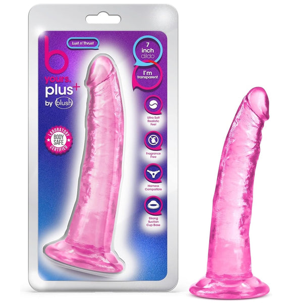 B Yours Plus 7" Lust N’ Thrust Dildo - Pink