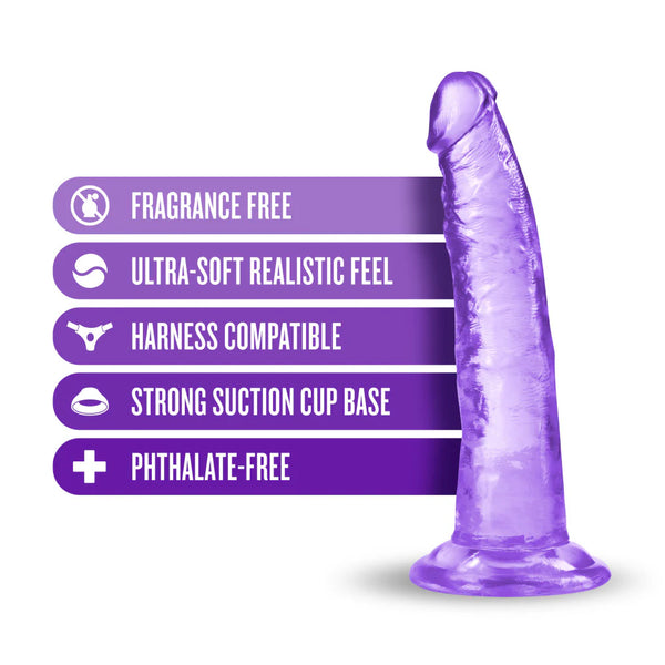 B Yours Plus 7" Lust N’ Thrust Dildo - Purple