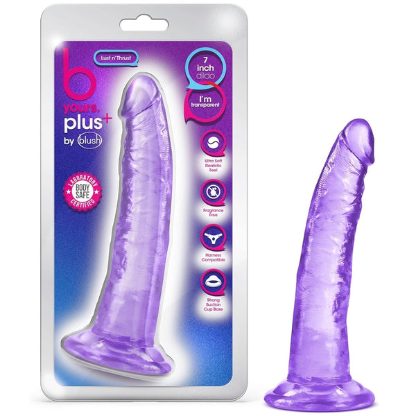 B Yours Plus 7" Lust N’ Thrust Dildo - Purple