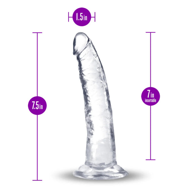 B Yours Plus 7" Lust N’ Thrust Dildo - Clear