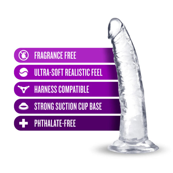 B Yours Plus 7" Lust N’ Thrust Dildo - Clear