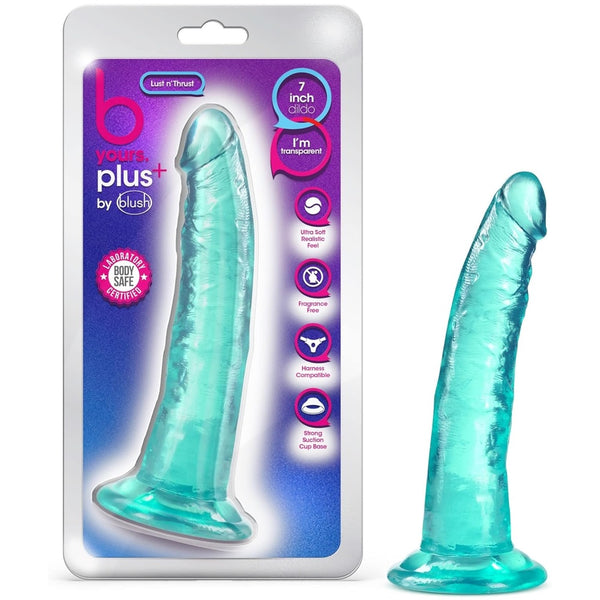 B Yours Plus 7" Lust N’ Thrust Dildo - Teal