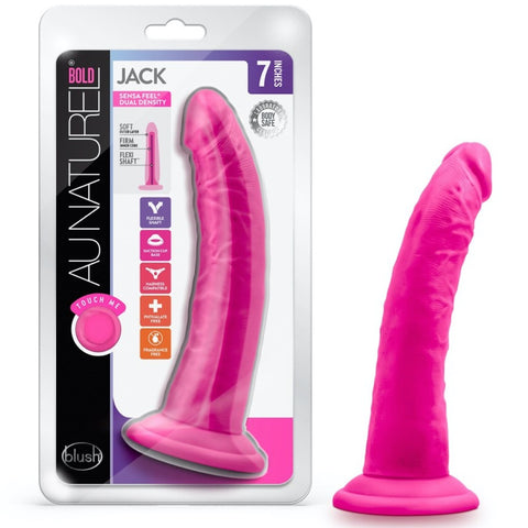 Blush Novelties Au Naturel Bold Jack 7" Dual Density Dildo - Pink - Extreme Toyz Singapore - https://extremetoyz.com.sg - Sex Toys and Lingerie Online Store - Bondage Gear / Vibrators / Electrosex Toys / Wireless Remote Control Vibes / Sexy Lingerie and Role Play / BDSM / Dungeon Furnitures / Dildos and Strap Ons &nbsp;/ Anal and Prostate Massagers / Anal Douche and Cleaning Aide / Delay Sprays and Gels / Lubricants and more...