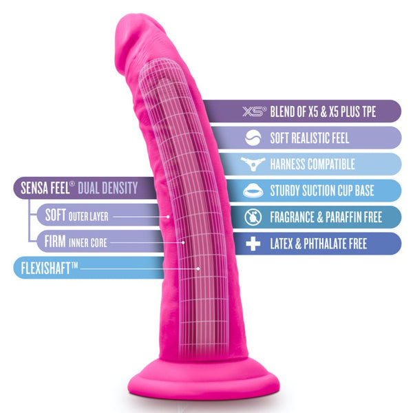 Blush Novelties Au Naturel Bold Jack 7" Dual Density Dildo - Pink - Extreme Toyz Singapore - https://extremetoyz.com.sg - Sex Toys and Lingerie Online Store - Bondage Gear / Vibrators / Electrosex Toys / Wireless Remote Control Vibes / Sexy Lingerie and Role Play / BDSM / Dungeon Furnitures / Dildos and Strap Ons &nbsp;/ Anal and Prostate Massagers / Anal Douche and Cleaning Aide / Delay Sprays and Gels / Lubricants and more...