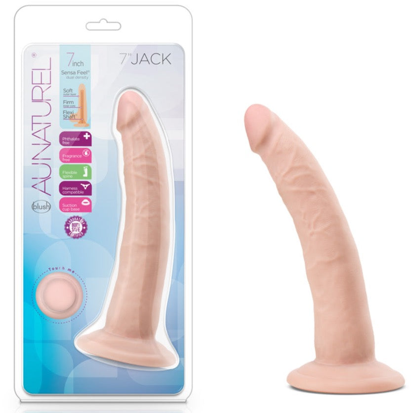 Blush Novelties Au Naturel Jack 7.5" Dual Density Dildo - Vanilla - Extreme Toyz Singapore - https://extremetoyz.com.sg - Sex Toys and Lingerie Online Store - Bondage Gear / Vibrators / Electrosex Toys / Wireless Remote Control Vibes / Sexy Lingerie and Role Play / BDSM / Dungeon Furnitures / Dildos and Strap Ons &nbsp;/ Anal and Prostate Massagers / Anal Douche and Cleaning Aide / Delay Sprays and Gels / Lubricants and more...