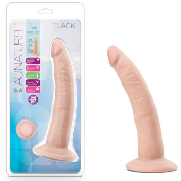 Blush Novelties Au Naturel Jack 7.5" Dual Density Dildo - Vanilla - Extreme Toyz Singapore - https://extremetoyz.com.sg - Sex Toys and Lingerie Online Store - Bondage Gear / Vibrators / Electrosex Toys / Wireless Remote Control Vibes / Sexy Lingerie and Role Play / BDSM / Dungeon Furnitures / Dildos and Strap Ons &nbsp;/ Anal and Prostate Massagers / Anal Douche and Cleaning Aide / Delay Sprays and Gels / Lubricants and more...