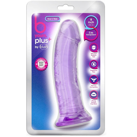 B Yours Plus 8" Roar N' Ride Dildo - Purple