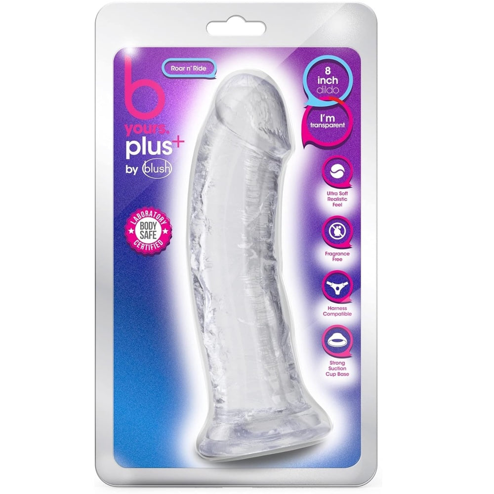 B Yours Plus 8" Roar N' Ride Dildo - Clear