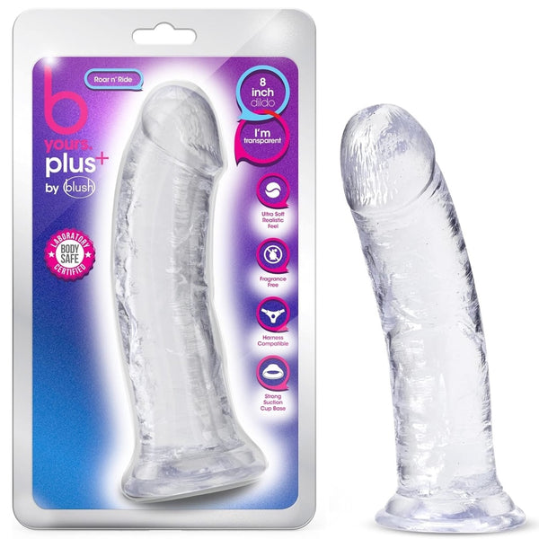 B Yours Plus 8" Roar N' Ride Dildo - Clear