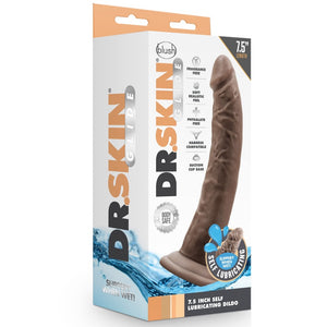 Dr. Skin Glide 7.5" Self-Lubricating Dildo - Chocolate