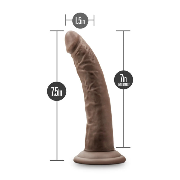 Dr. Skin Glide 7.5" Self-Lubricating Dildo - Chocolate