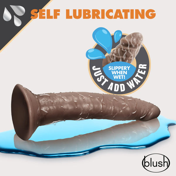 Dr. Skin Glide 7.5" Self-Lubricating Dildo - Chocolate