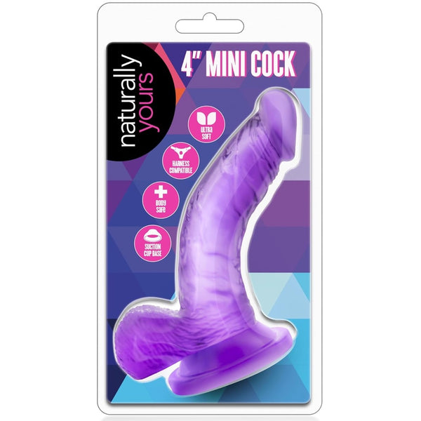 Naturally Yours 4" Mini Cock - Purple