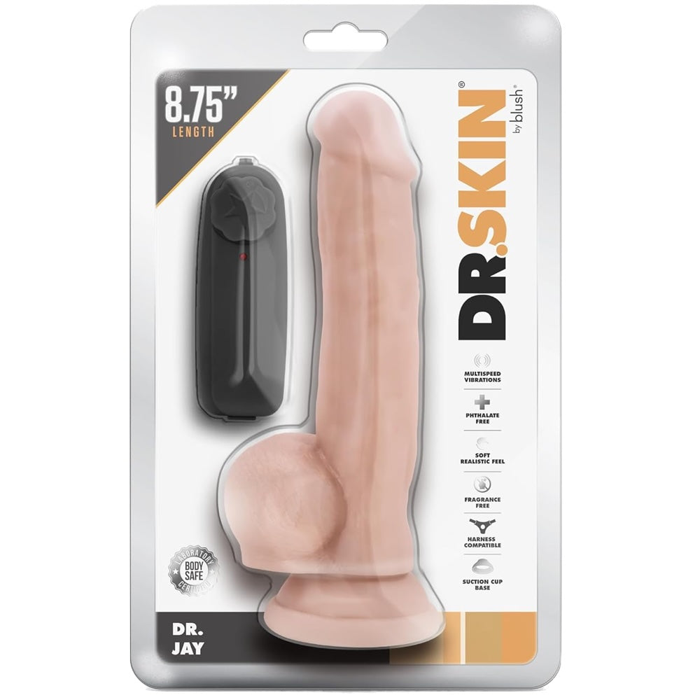 Dr. Skin Dr. Jay 8.75" Vibrating Dildo with Balls