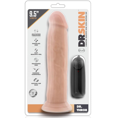 Dr. Skin Dr. Throb 9.5" Vibrating Dildo