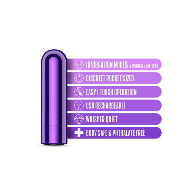 Blush Novelties Kool Vibes Rechargeable Mini Bullet - Grape - Extreme Toyz Singapore - https://extremetoyz.com.sg - Sex Toys and Lingerie Online Store - Bondage Gear / Vibrators / Electrosex Toys / Wireless Remote Control Vibes / Sexy Lingerie and Role Play / BDSM / Dungeon Furnitures / Dildos and Strap Ons &nbsp;/ Anal and Prostate Massagers / Anal Douche and Cleaning Aide / Delay Sprays and Gels / Lubricants and more...