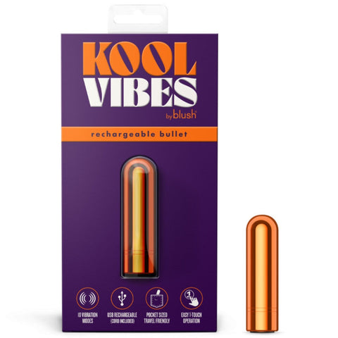 Blush Novelties Kool Vibes Rechargeable Mini Bullet - Tangerine - Extreme Toyz Singapore - https://extremetoyz.com.sg - Sex Toys and Lingerie Online Store - Bondage Gear / Vibrators / Electrosex Toys / Wireless Remote Control Vibes / Sexy Lingerie and Role Play / BDSM / Dungeon Furnitures / Dildos and Strap Ons &nbsp;/ Anal and Prostate Massagers / Anal Douche and Cleaning Aide / Delay Sprays and Gels / Lubricants and more...