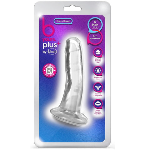 B Yours Plus 5" Hard N’ Happy Dildo - Clear