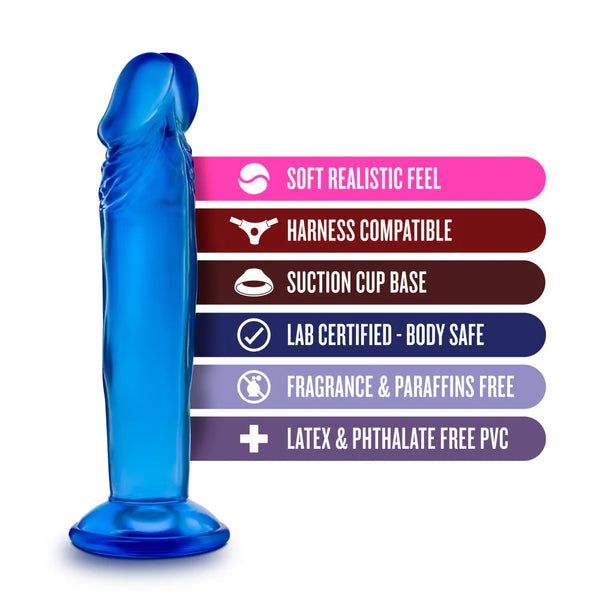 B Yours 6" Sweet N' Small Dildo - Blue