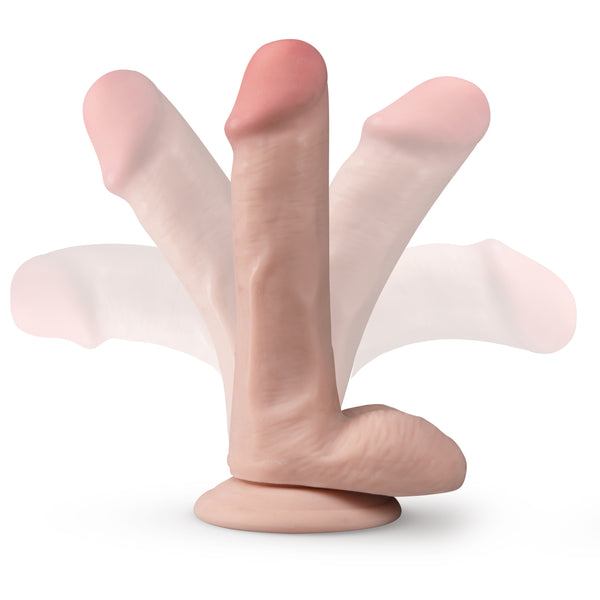 Dr. Skin Plus 6" Posable Dildo With Balls - Vanilla