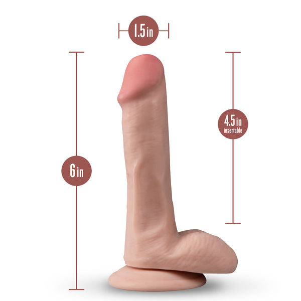 Dr. Skin Plus 6" Posable Dildo With Balls - Vanilla