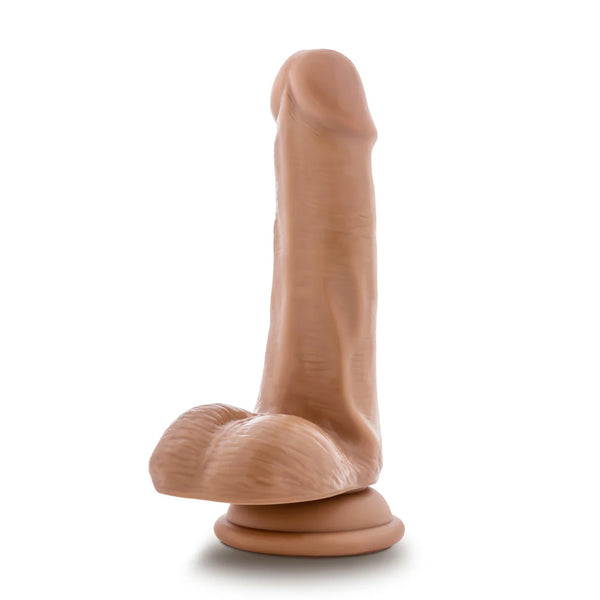 Dr. Skin Plus 6" Posable Dildo With Balls - Mocha