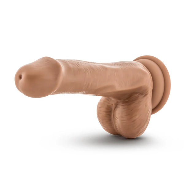 Dr. Skin Plus 6" Posable Dildo With Balls - Mocha