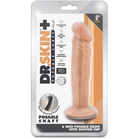 Dr. Skin Plus 6" Posable Dildo - Vanilla