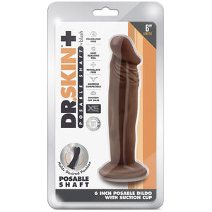 Dr. Skin Plus 6" Posable Dildo - Chocolate