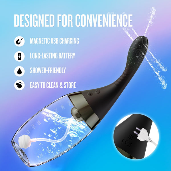 Anal Adventures Platinum Aqua Jet Rechargeable Vibrating Anal Douche