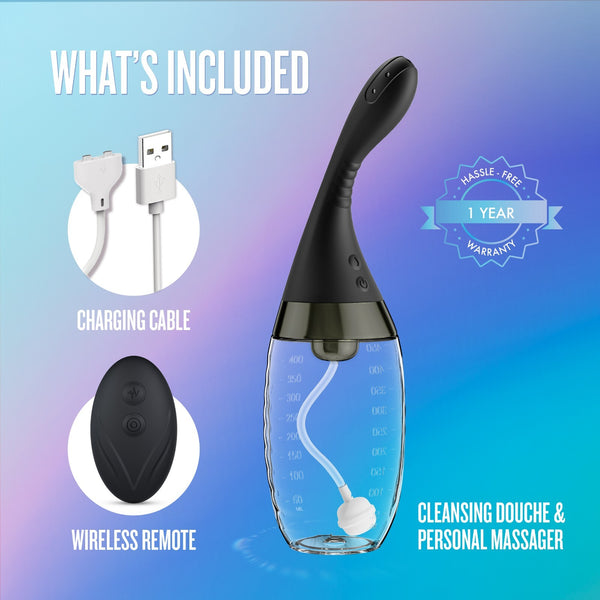 Anal Adventures Platinum Aqua Jet Rechargeable Vibrating Anal Douche