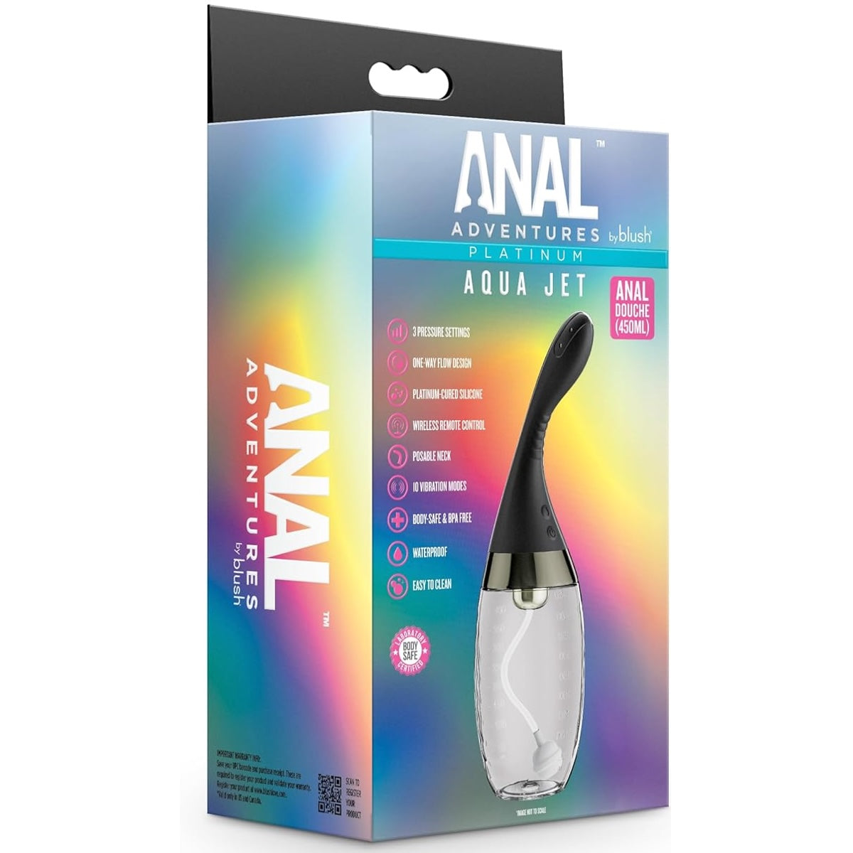Anal Adventures Platinum Aqua Jet Rechargeable Vibrating Anal Douche