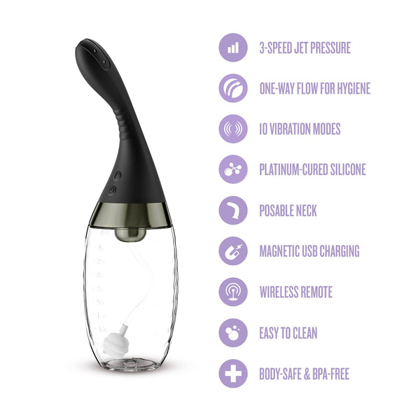 Anal Adventures Platinum Aqua Jet Rechargeable Vibrating Anal Douche