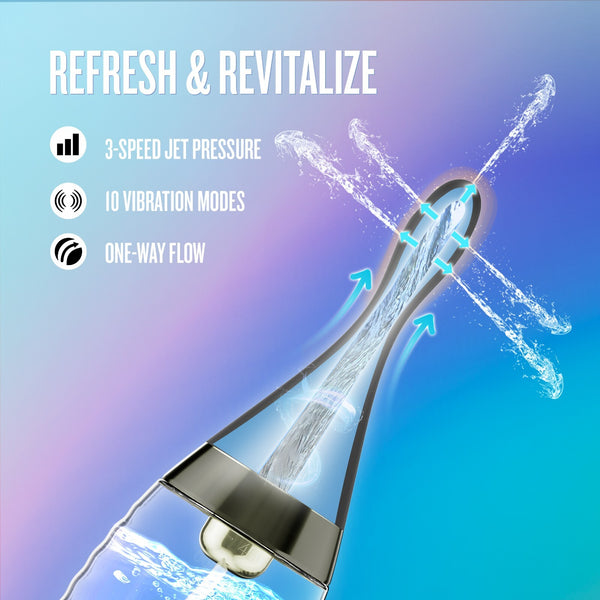 Anal Adventures Platinum Aqua Jet Rechargeable Vibrating Anal Douche