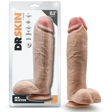 Blush Novelties Dr. Skin Mr. Mister 10.5" Dildo with Balls - Extreme Toyz Singapore - https://extremetoyz.com.sg - Sex Toys and Lingerie Online Store - Bondage Gear / Vibrators / Electrosex Toys / Wireless Remote Control Vibes / Sexy Lingerie and Role Play / BDSM / Dungeon Furnitures / Dildos and Strap Ons  / Anal and Prostate Massagers / Anal Douche and Cleaning Aide / Delay Sprays and Gels / Lubricants and more...