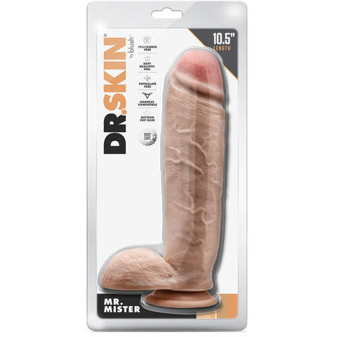 Dr. Skin Mr. Mister 10.5" Dildo with Balls - Light