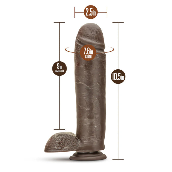 Dr. Skin Mr. Mister 10.5" Dildo with Balls - Chocolate